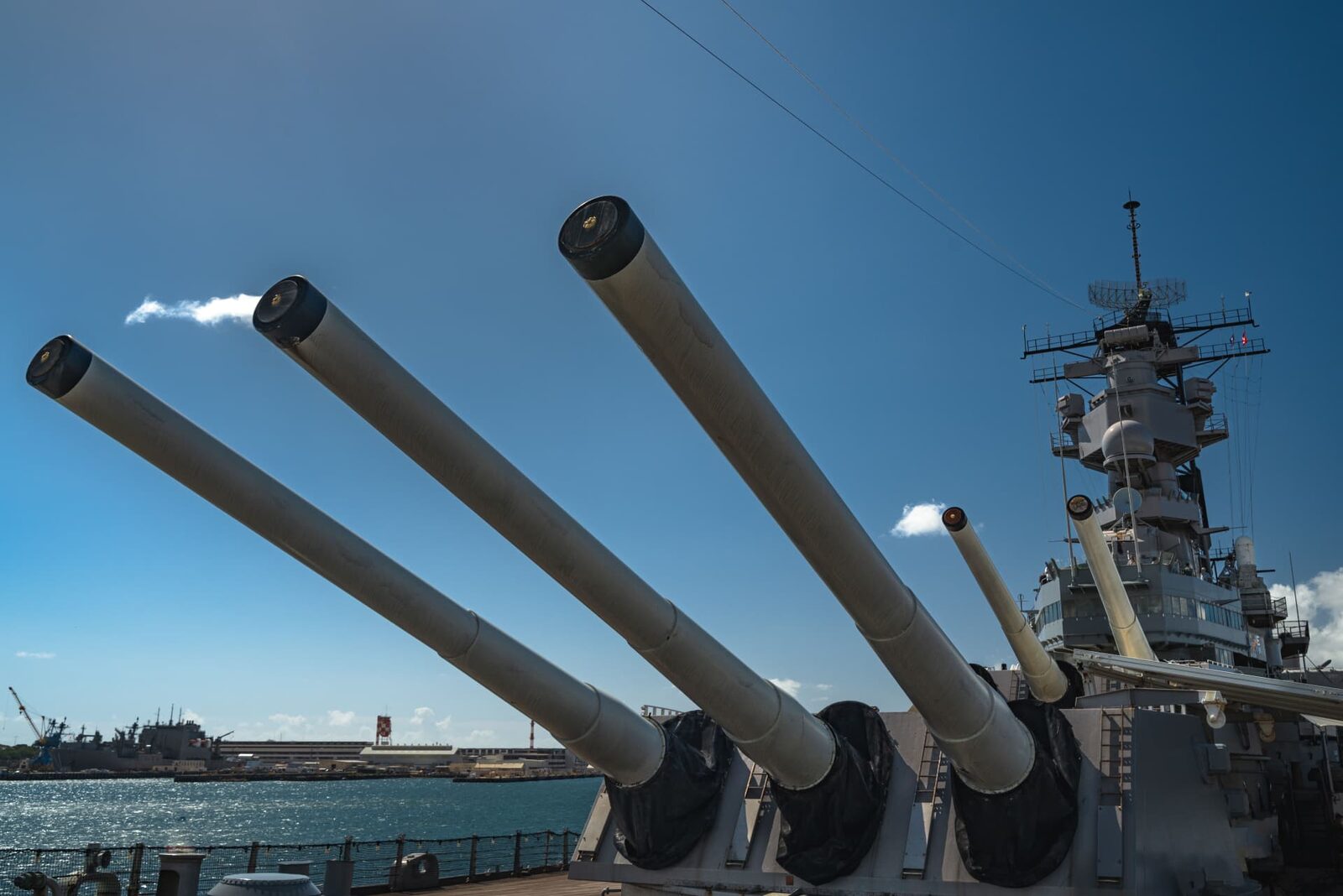 Battleship main battery gun barrels — large calibre naval tubes covered by SAFEBORE sustainment